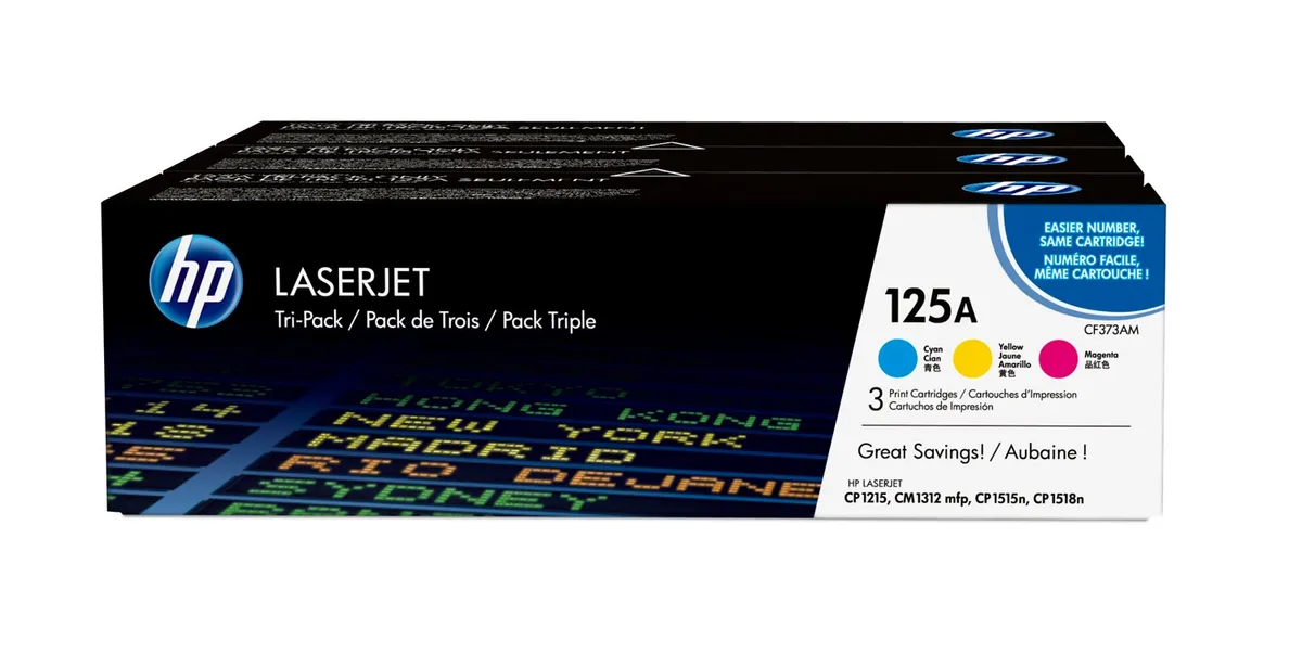 HP 125A / CF373AM Toner Sparset cyan, magenta, gelb (3 Stück)