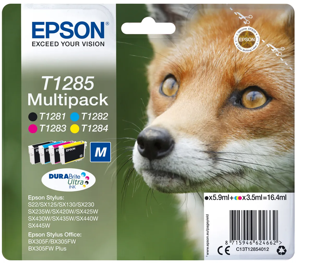 Epson T1285 / C13T12854012 / C13T12854022 / C13T12854511 Tinten Sparset schwarz, cyan, magenta, gelb (4 Stück)