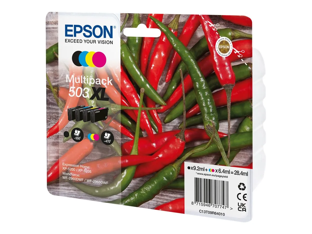 Epson 503XL / T09R6 / C13T09R64010 Tinten Sparset schwarz, cyan, magenta, gelb (4 Stück)