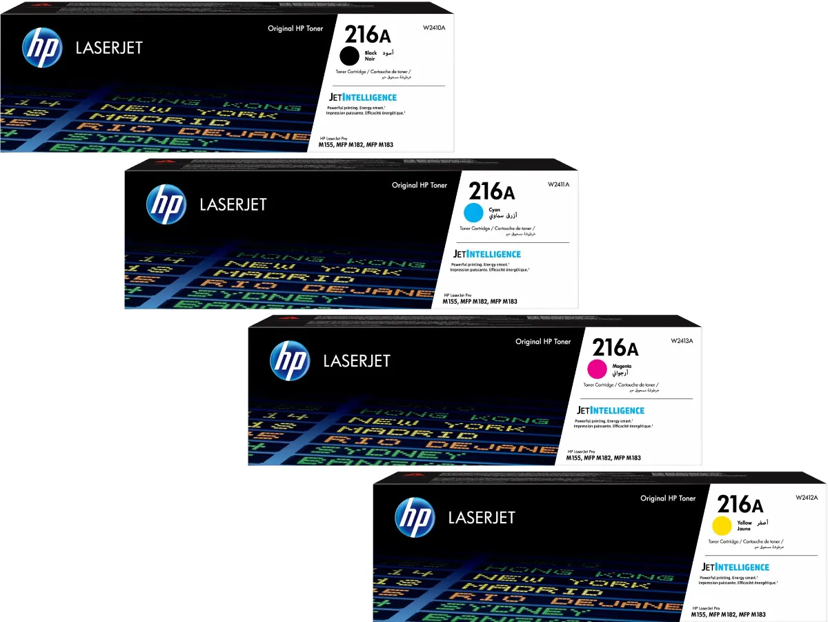 HP 216A / W2410A / W2411A / W2412A / W2413A Toner Sparset schwarz, cyan, magenta, gelb (4 Stück)
