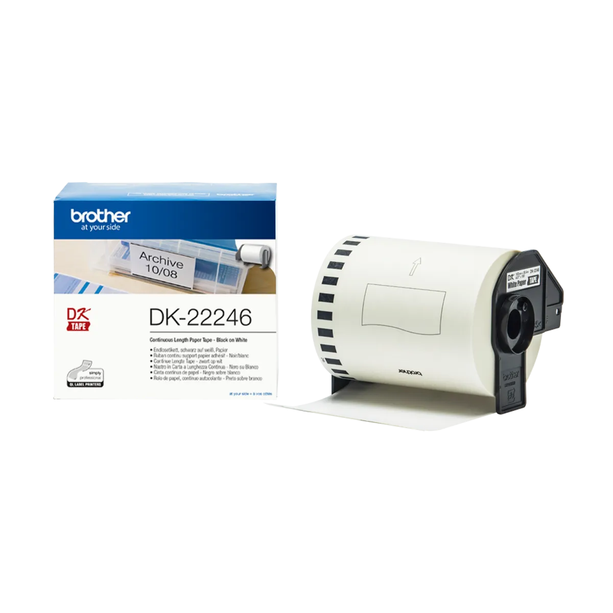 Brother DK-22246 Etiketten schwarz auf weiß (103mm x 30,48m)