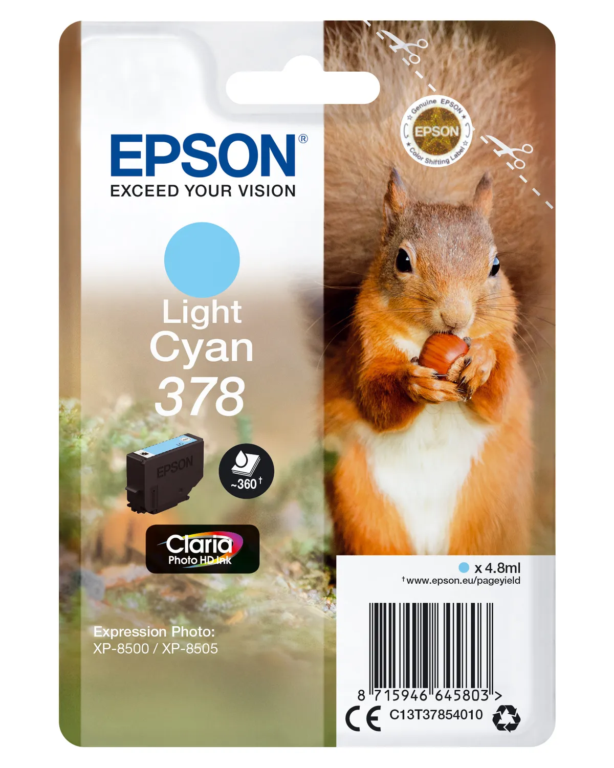 Epson 378 / T3785 / C13T37854010 / C13T37854020 Tinte photo cyan