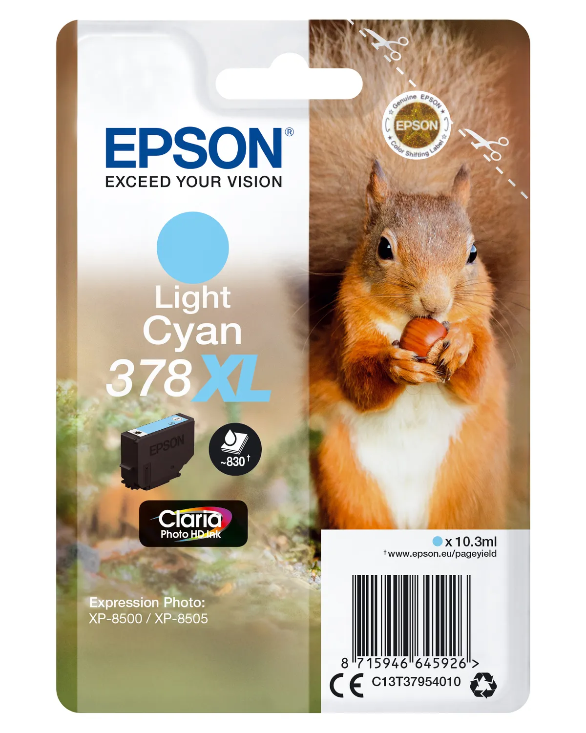 Epson 378XL / T3795 / C13T37954010 / C13T37954020 Tinte photo cyan