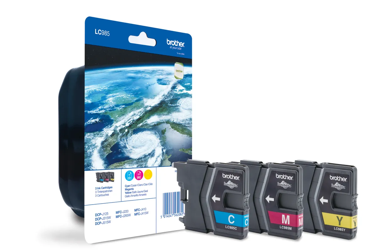 Brother LC-985RBWBP / LC-985RBWBPDR Tinten Sparset cyan, magenta, gelb (3 Stück)
