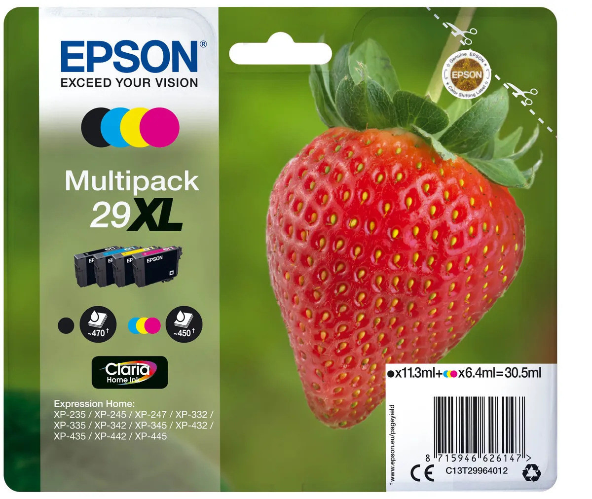 Epson 29XL / T2996 / C13T29964012 / C13T29964022 / C13T29964511 Tinten Sparset schwarz, cyan, magenta, gelb (4 Stück)