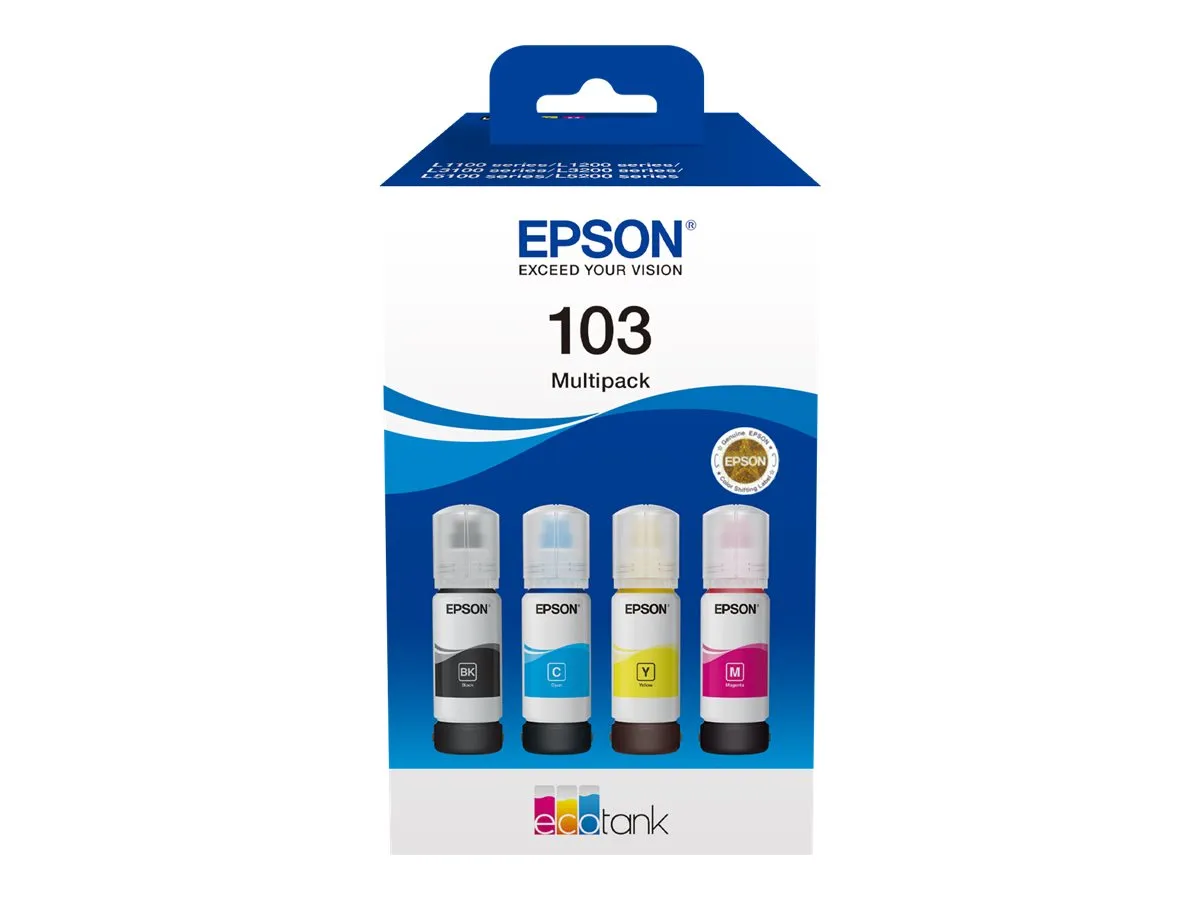 Epson 103 / T00S6 / C13T00S64A Tinten Sparset schwarz, cyan, magenta, gelb (4 Stück)