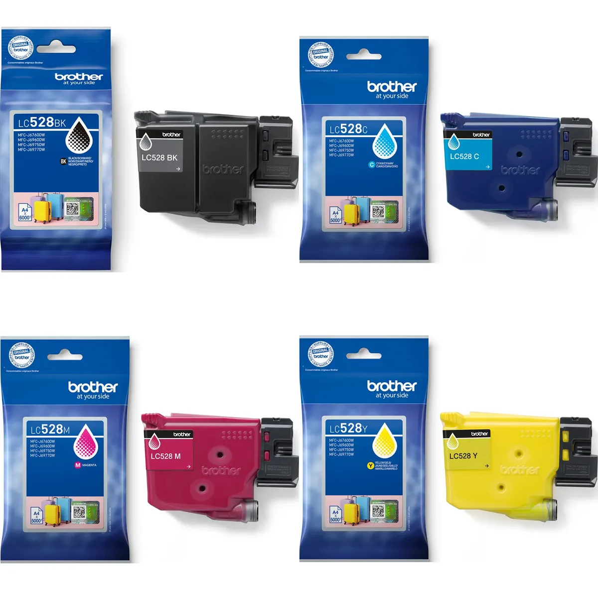 Brother LC-528 Tinten Sparset schwarz, cyan, magenta, gelb (4 Stück)