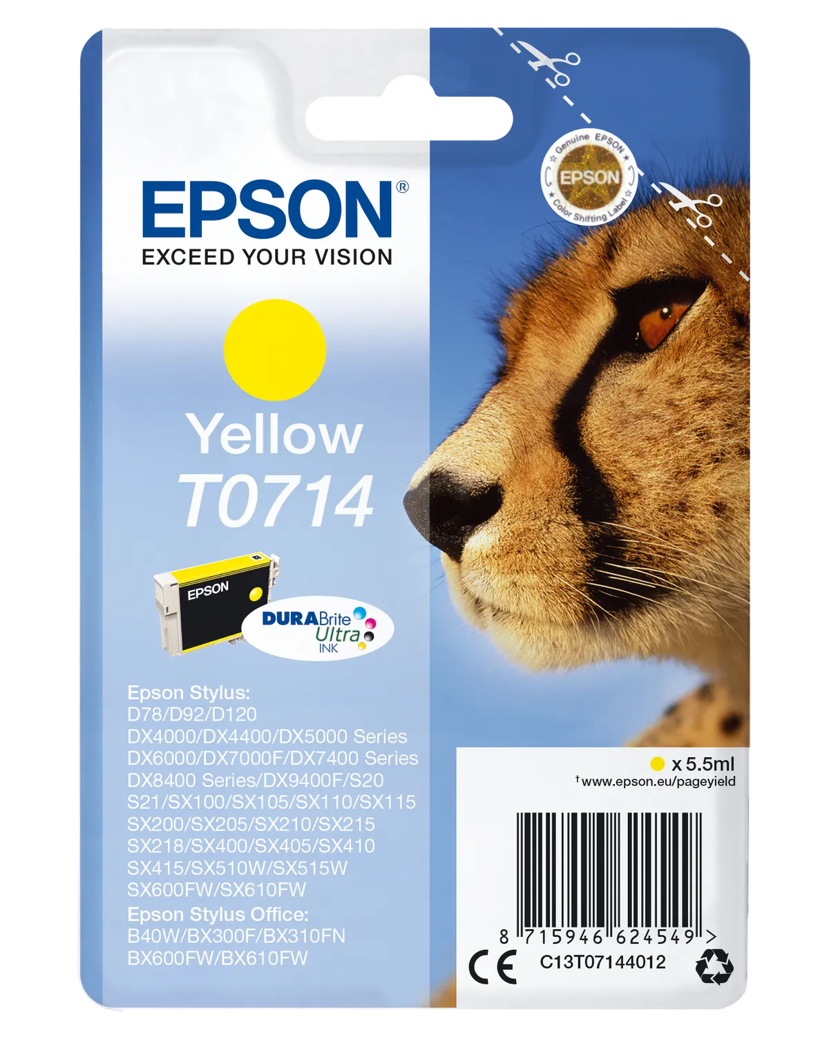 Epson T0714 / C13T07144012 / C13T07144022 Tinte gelb