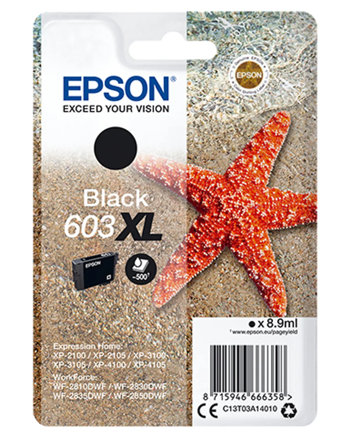 Epson 603XL / T03A1 / C13T03A14010 / C13T03A14020 Tinte schwarz