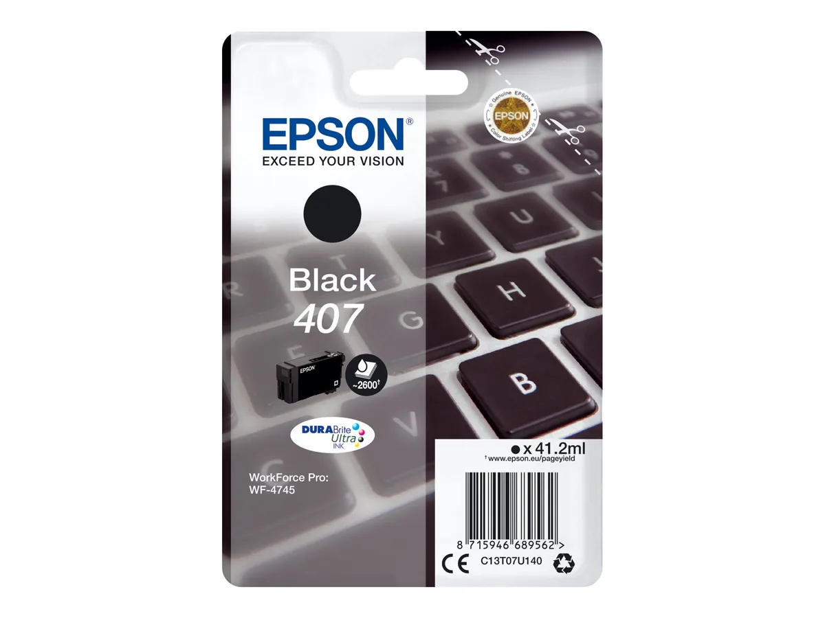 Epson 407 / T07U1 / C13T07U140 Tinte schwarz