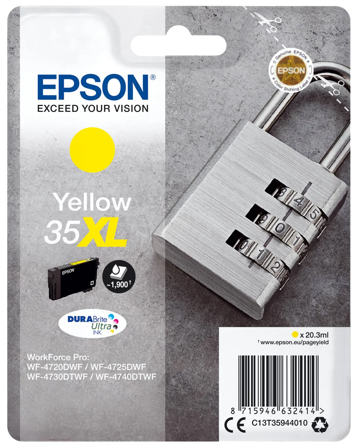 Epson 35XL / T3594 / C13T35944010 / C13T35944020 Tinte gelb