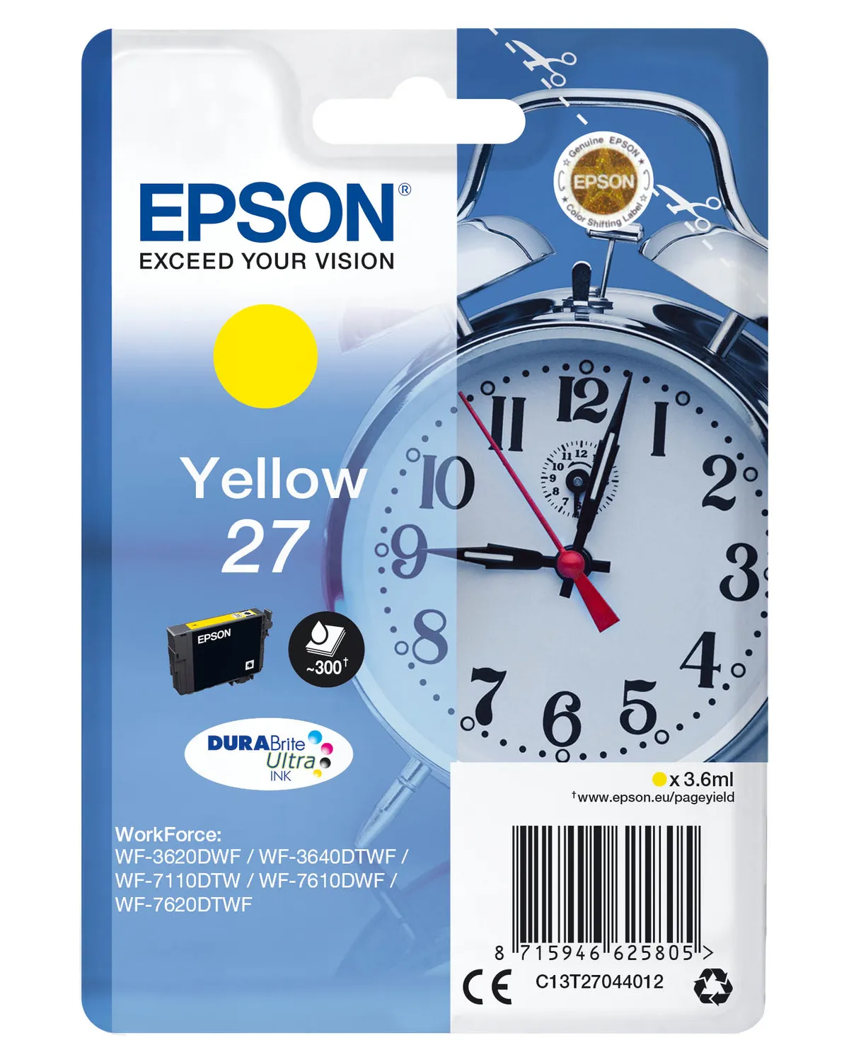 Epson 27 / T2704 / C13T27044012 / C13T27044022 Tinte gelb
