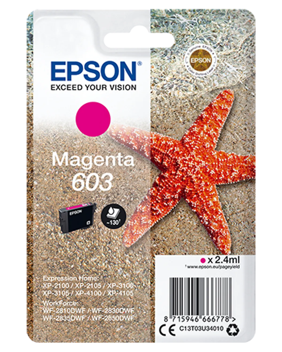 Epson 603 / T03U3 / C13T03U34010 Tinte magenta