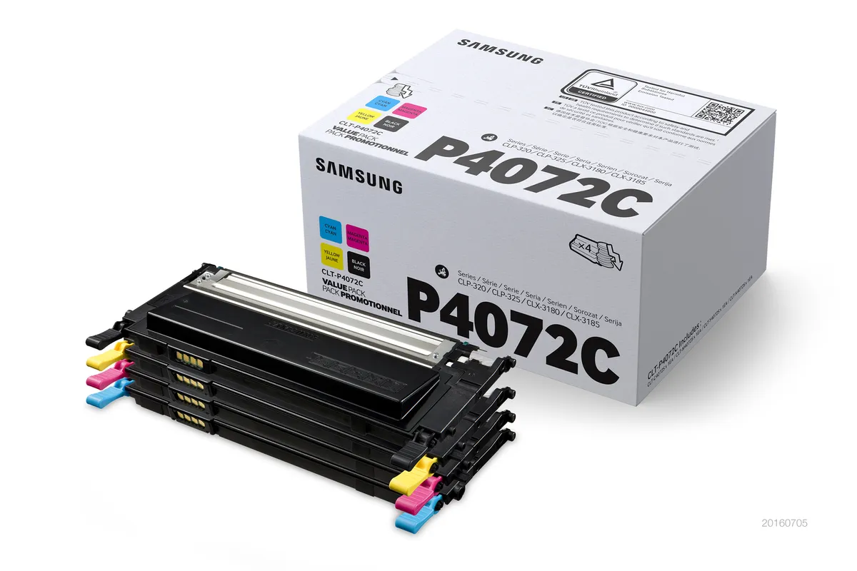 Samsung CLT-P4072C / SU382A Toner Sparset schwarz, cyan, magenta, gelb (4 Stück)