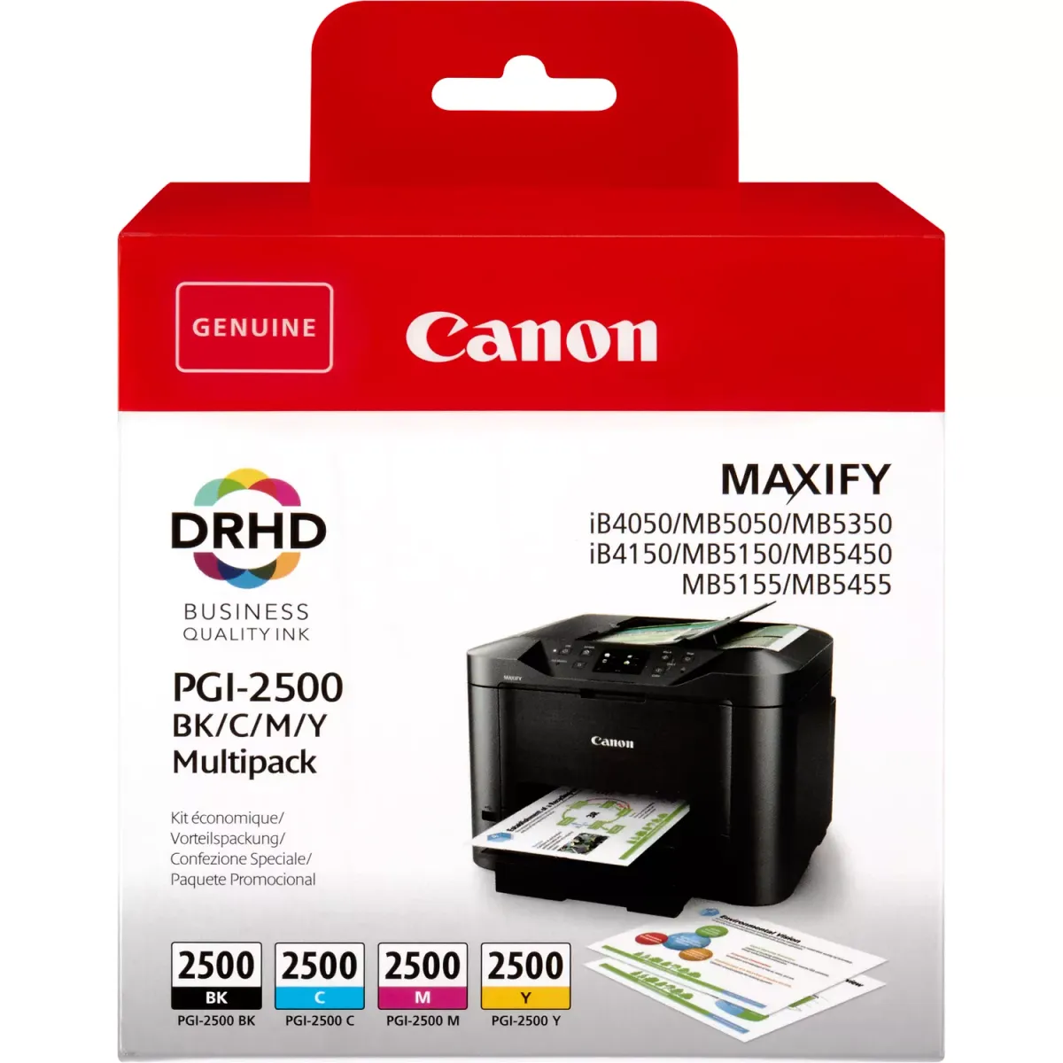 Canon PGI-2500BKCMY / 9290B004 / 9290B005 Tinten Sparset schwarz, cyan, magenta, gelb (4 Stück)