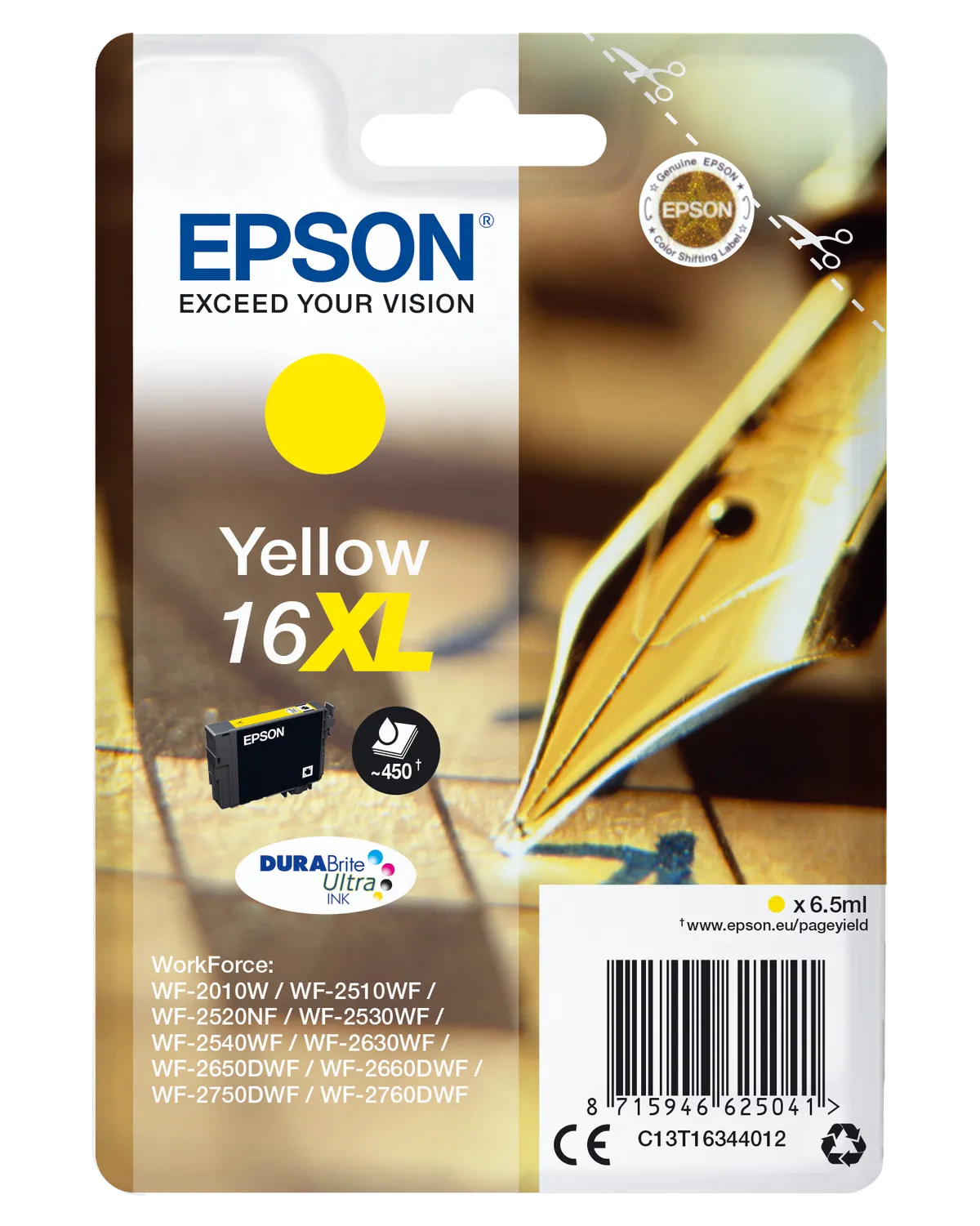 Epson 16XL / T1634 / C13T16344012 / C13T16344022 Tinte gelb