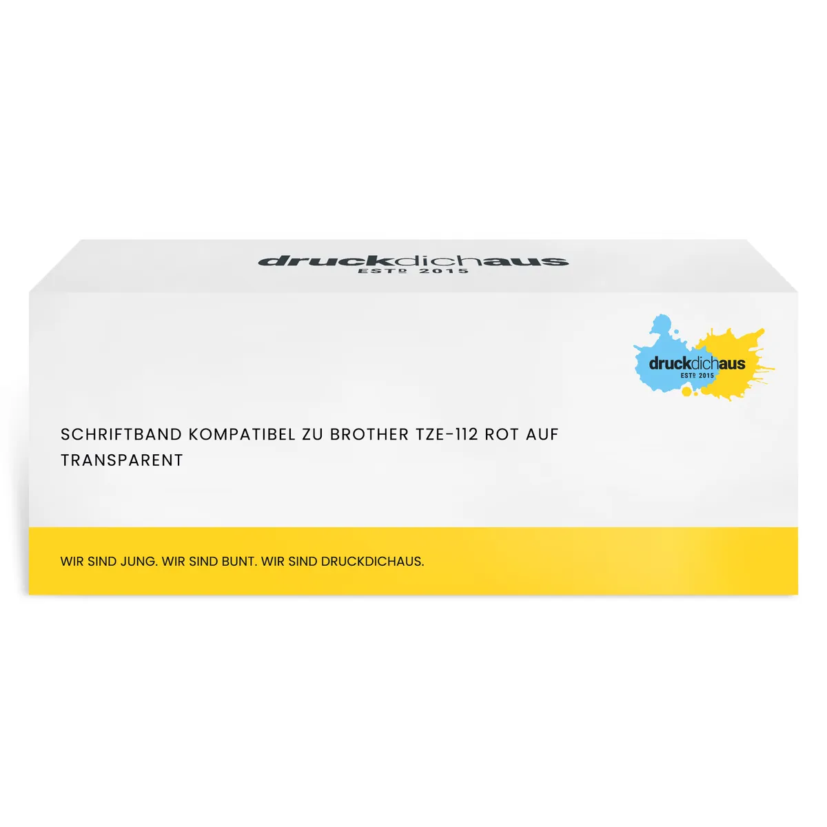 Schriftband kompatibel zu Brother TZe-112 rot auf transparent (6mm x 8m)
