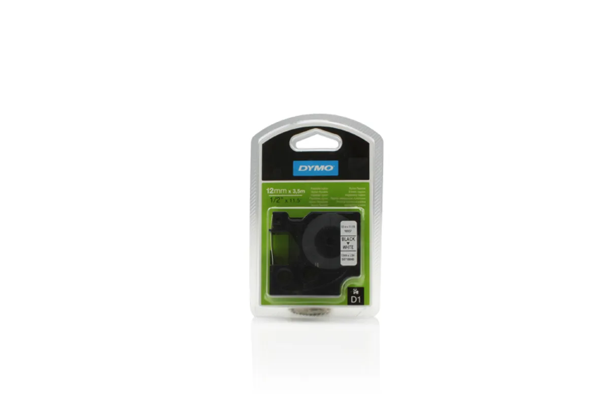 Dymo S0718040 / 16957 Etiketten schwarz auf weiß (12mm x 3,5m)