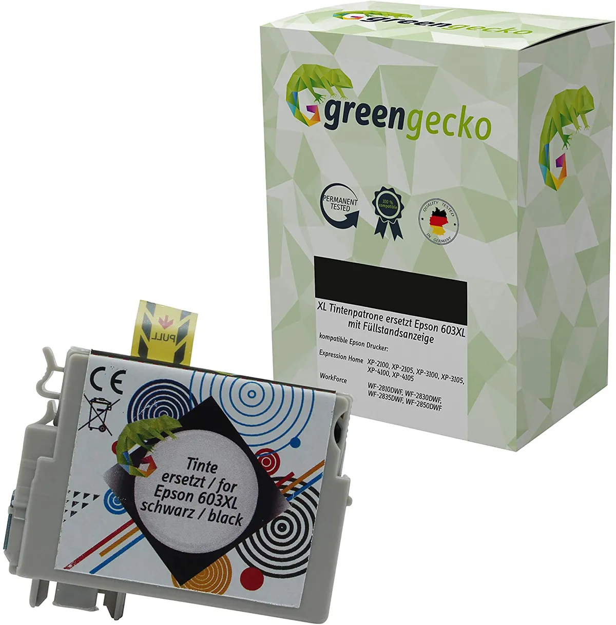 XL green gecko Tinte kompatibel zu 603XL / T03A1 / C13T03A14010 schwarz