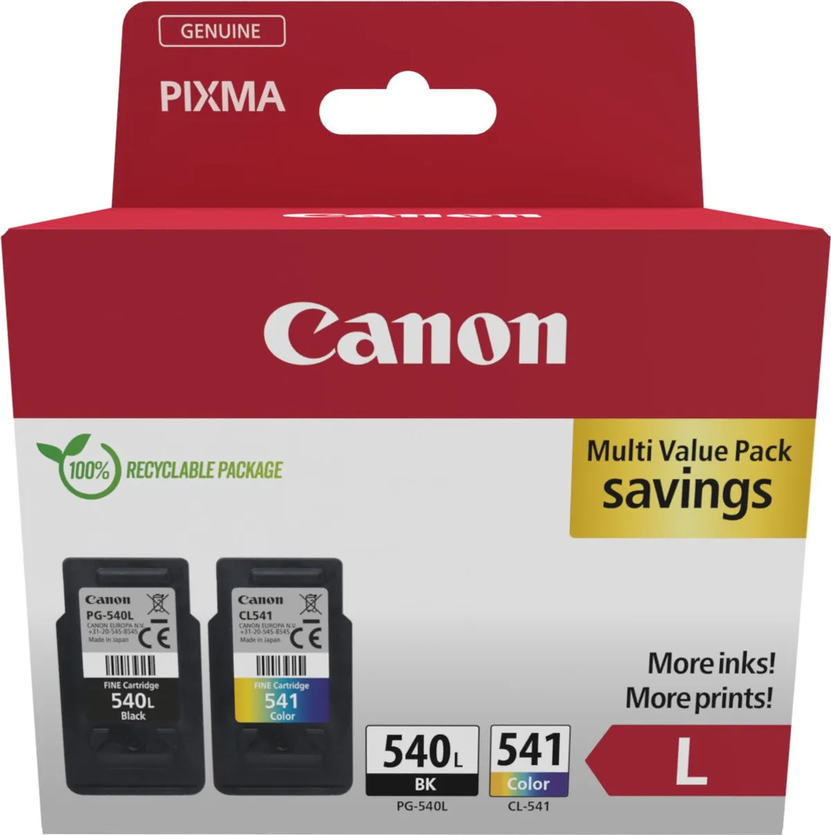 Canon PG-540L & CL-541 / 5224B014 Tinten  schwarz, color (2 Stück)