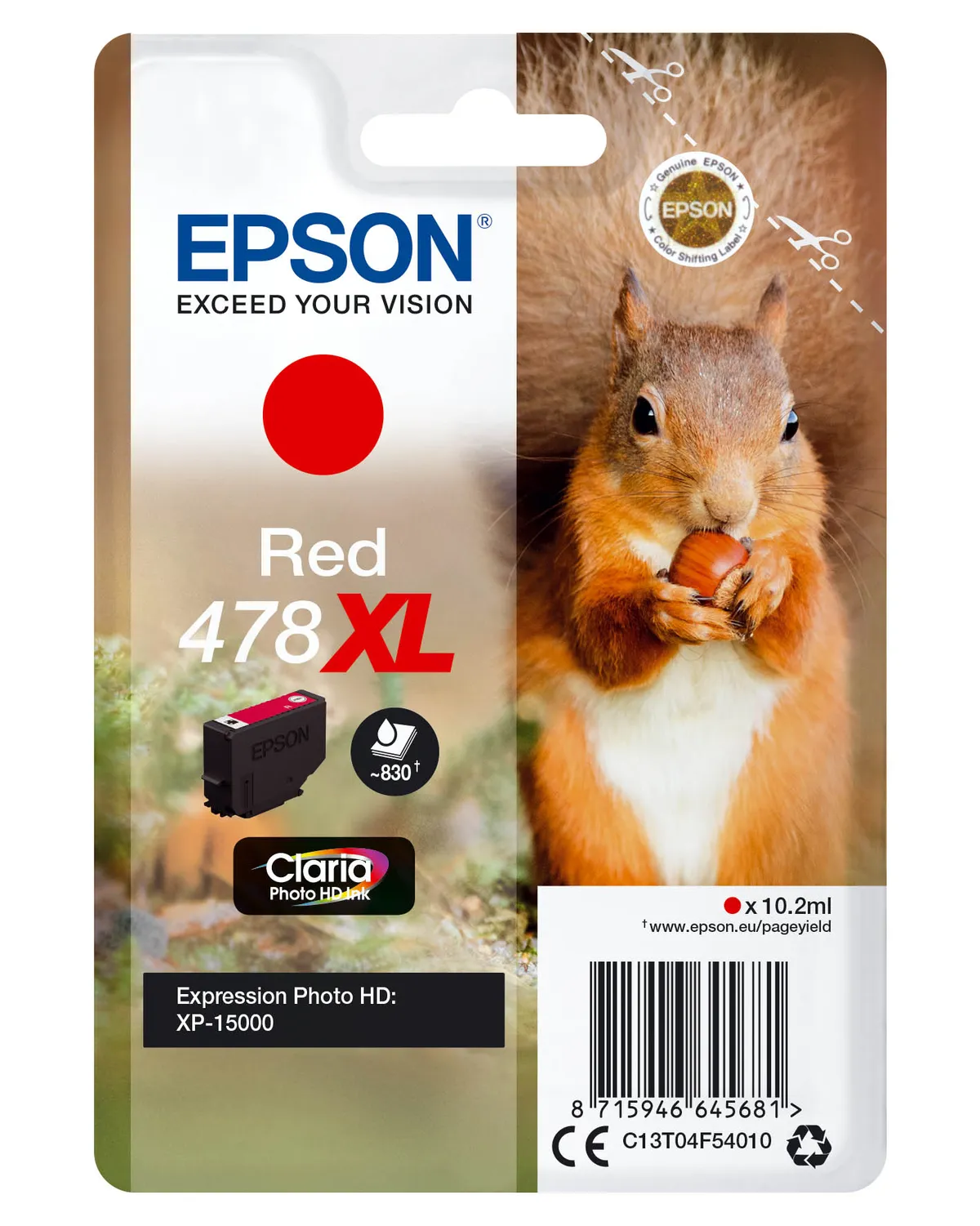 Epson 478XL / T04F5 / C13T04F54010 / C13T04F54020 Tinte rot