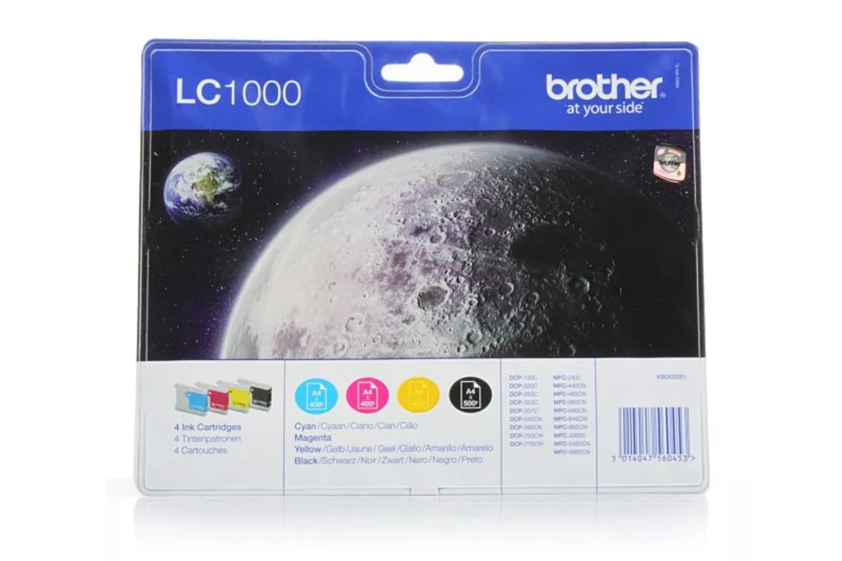 Brother LC-1000VALBP / LC-1000VALBPDR Tinten Sparset schwarz, cyan, magenta, gelb (4 Stück)