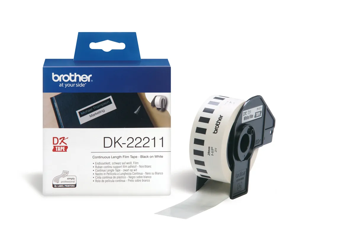 Brother DK-22211 Etiketten schwarz auf weiß (29mm x 15,24m)