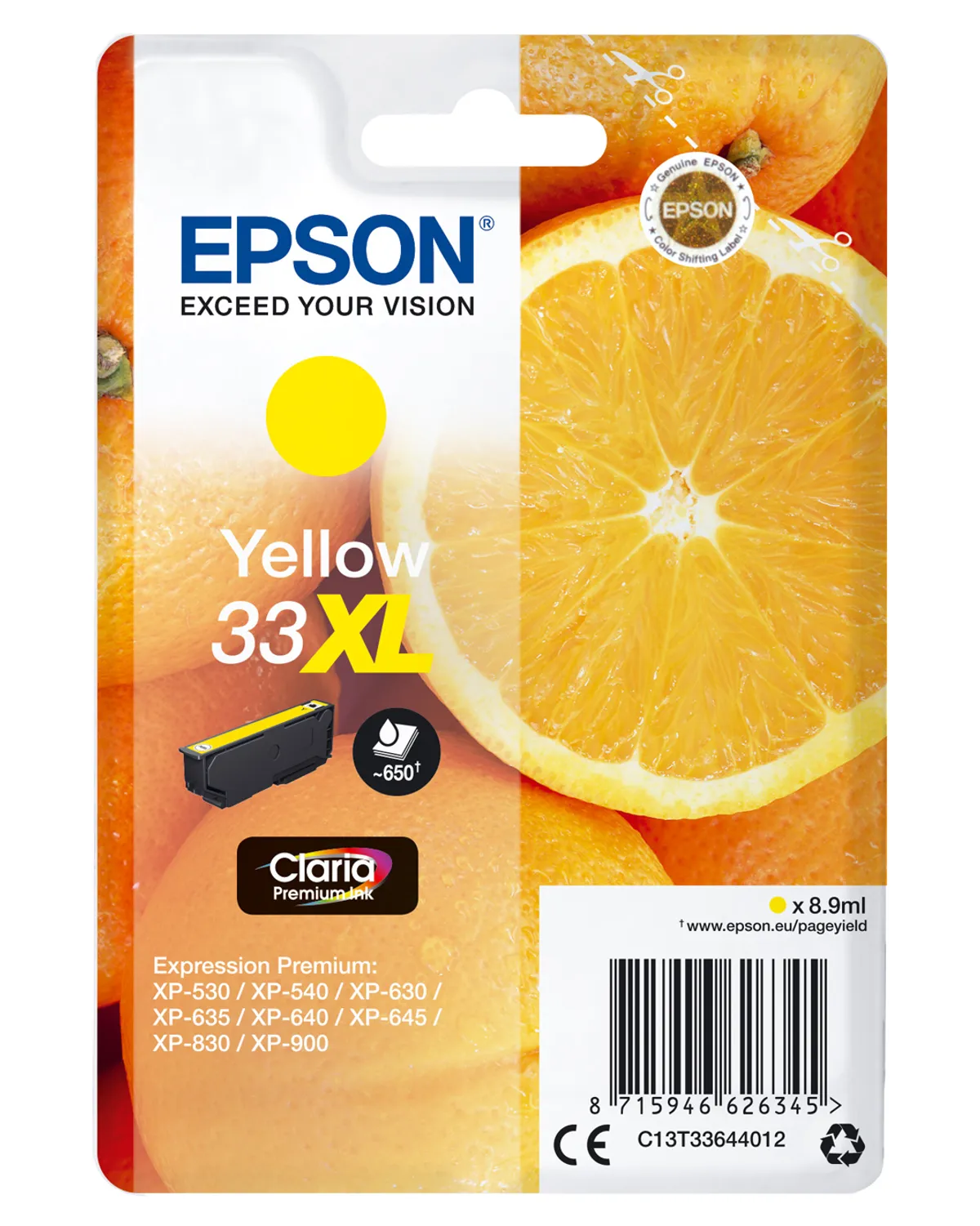 Epson 33XL / T3364 / C13T33644012 / C13T33644022 Tinte gelb