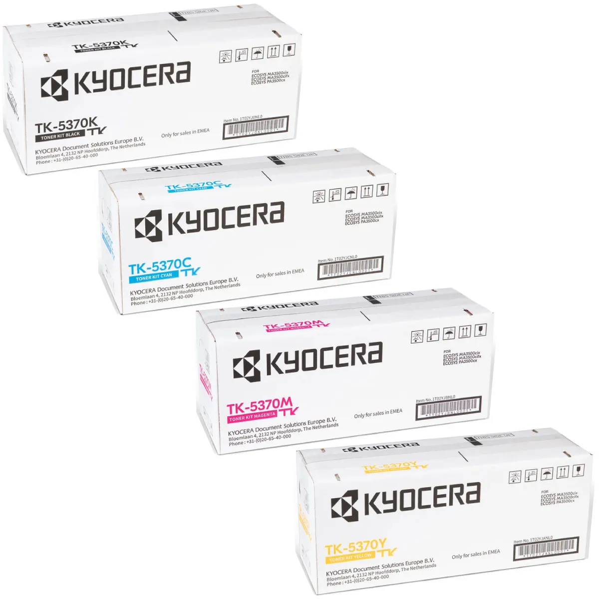 Kyocera TK-5370 Toner Sparset schwarz, cyan, magenta, gelb (4 Stück)