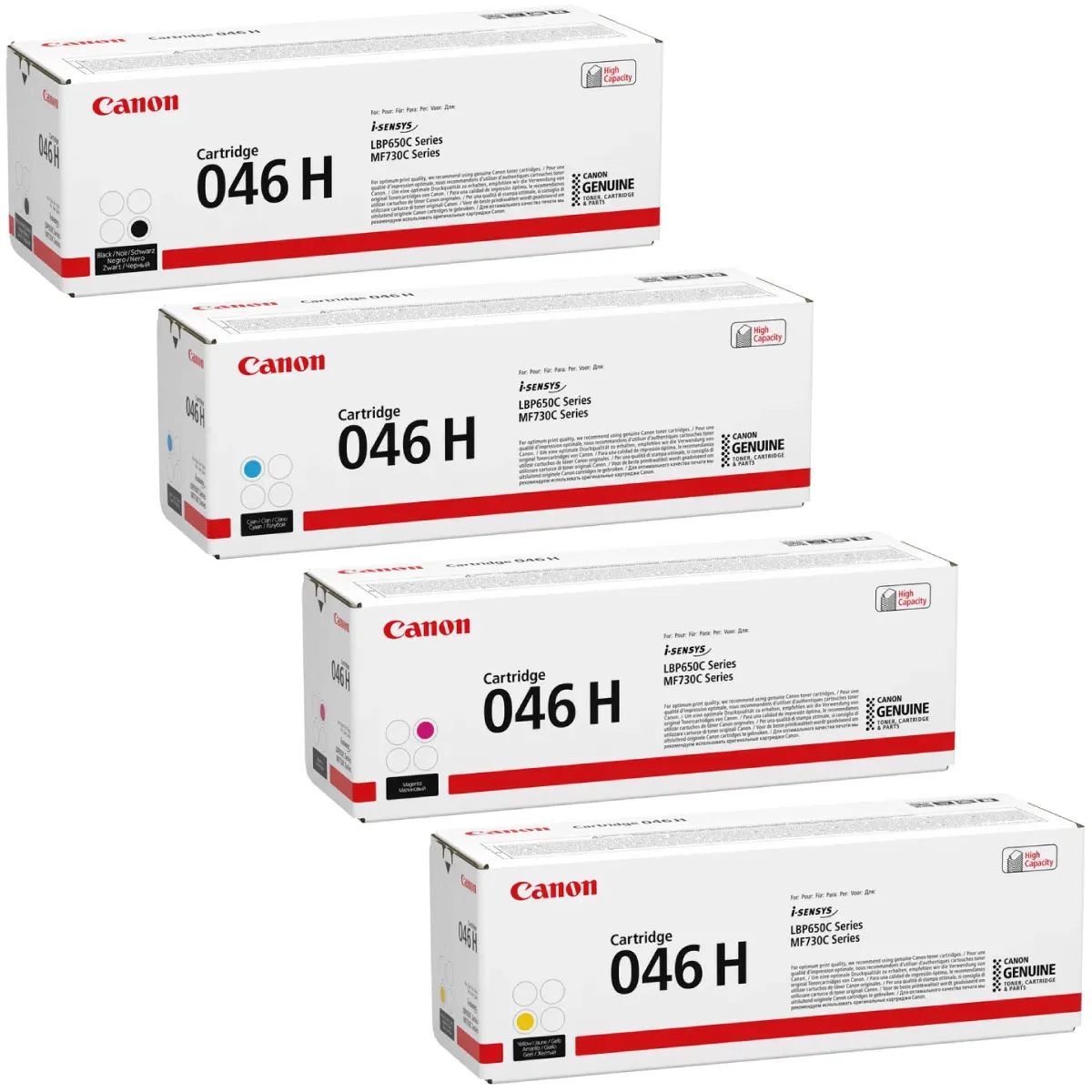 Canon 046H Toner Sparset schwarz, cyan, magenta, gelb (4 Stück)