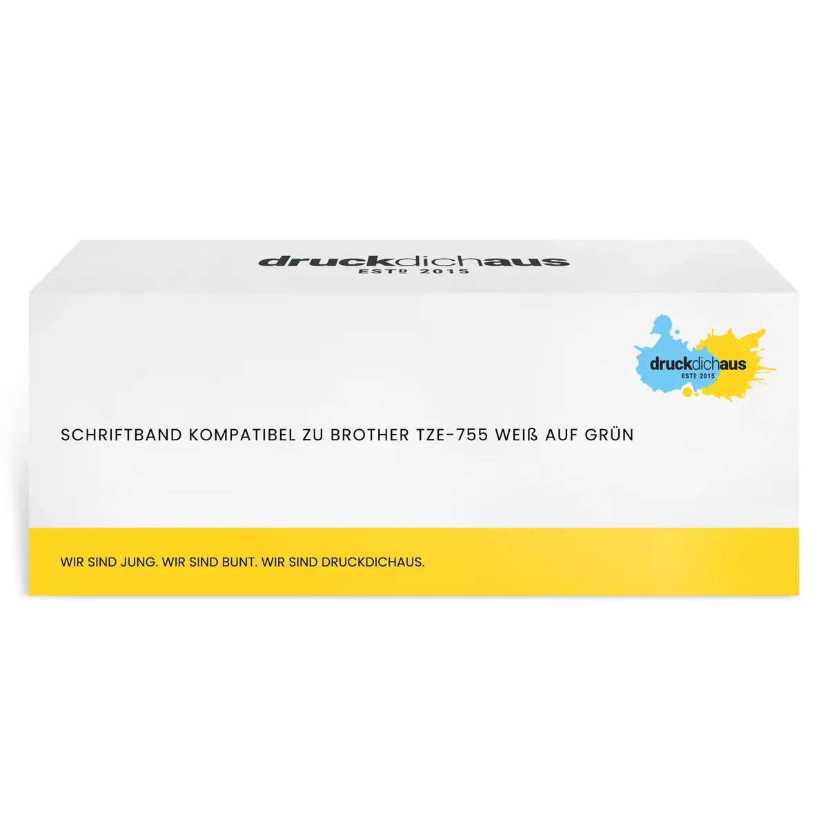 Schriftband kompatibel zu Brother TZe-755 weiß auf grün (24mm x 8m)