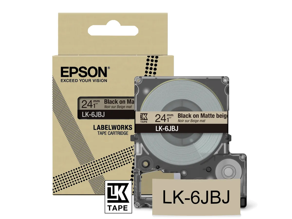Epson LK-6JBJ / C53S672092 Schriftband schwarz auf matt beige (24mm x 8m)