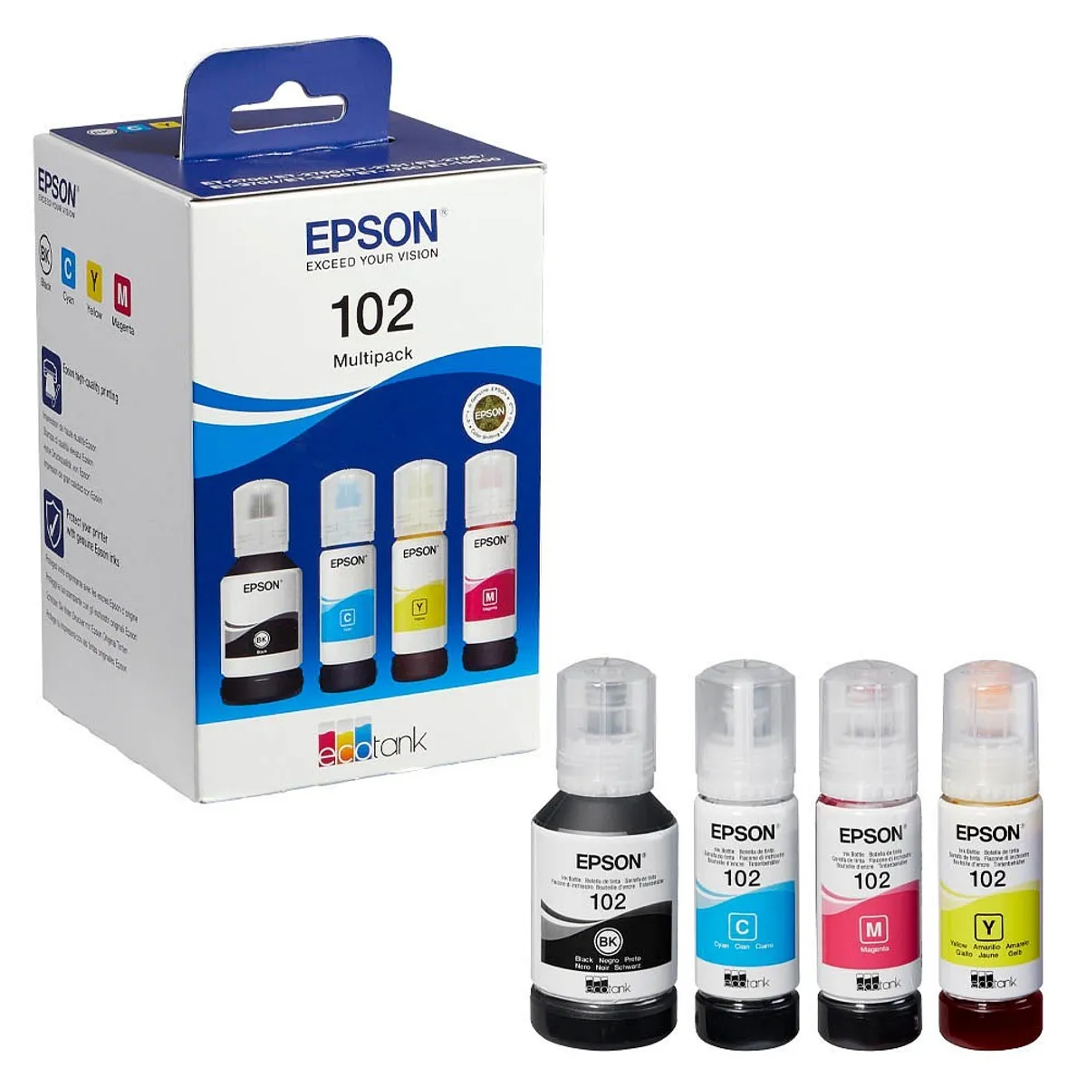 Epson 102 / T03R6 / C13T03R640 Tinten Sparset schwarz, cyan, magenta, gelb (4 Stück)