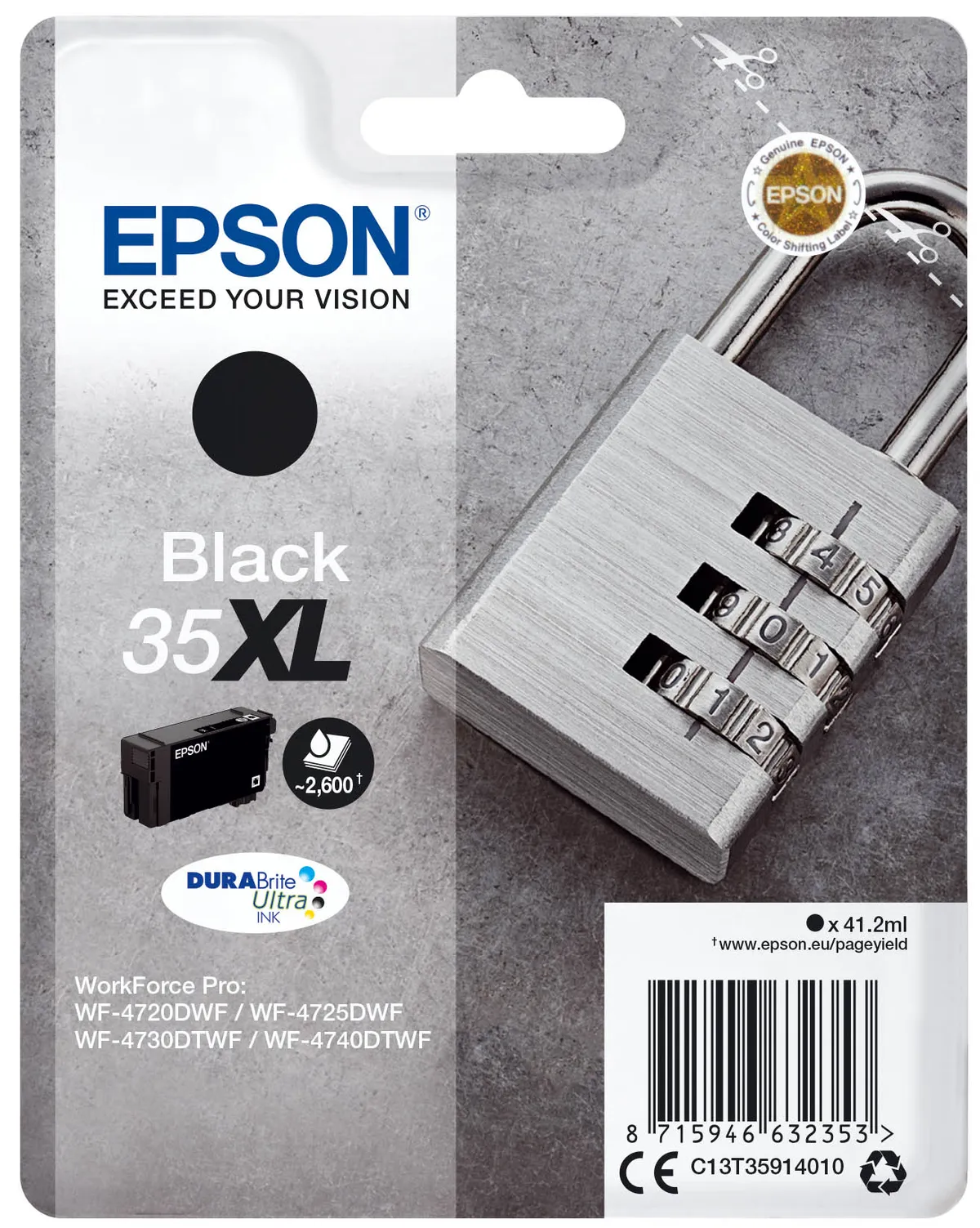Epson 35XL / T3591 / C13T35914010 / C13T35914020 Tinte schwarz