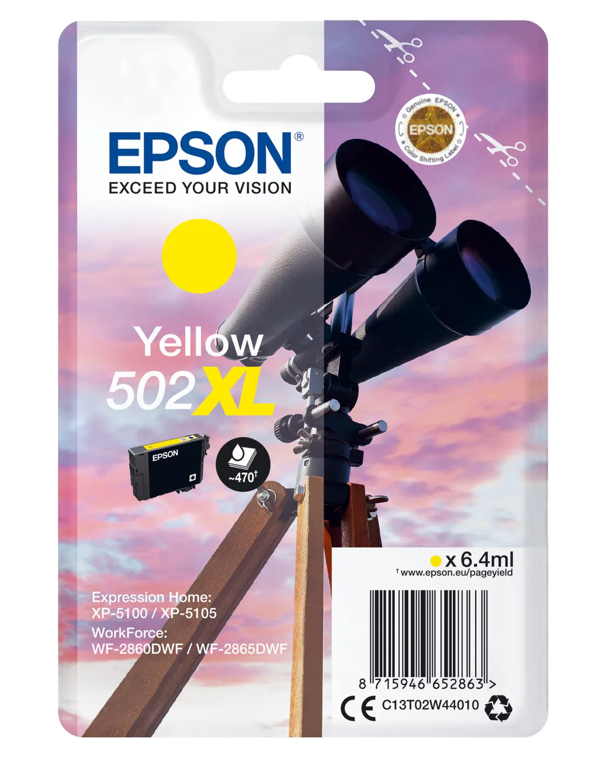 Epson 502XL / T02W4 / C13T02W44010 / C13T02W44020 Tinte gelb
