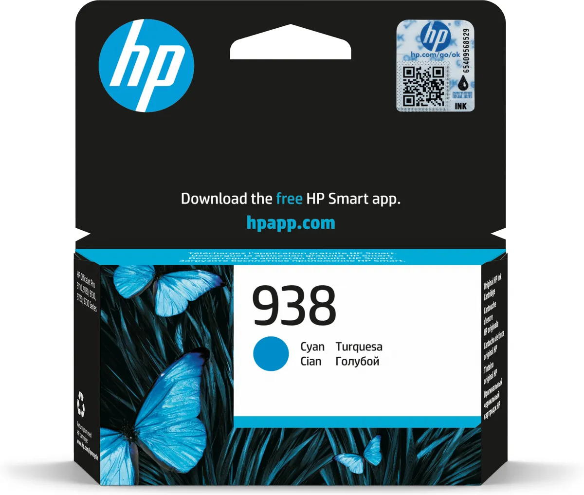 HP 938 / 4S6X5PE Tinte cyan