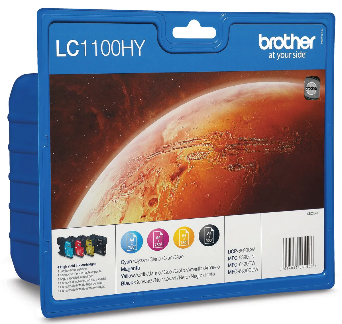 Brother LC-1100HYVALBPDR / LC-1100HYVALBP Tinten Sparset schwarz, cyan, magenta, gelb (4 Stück)