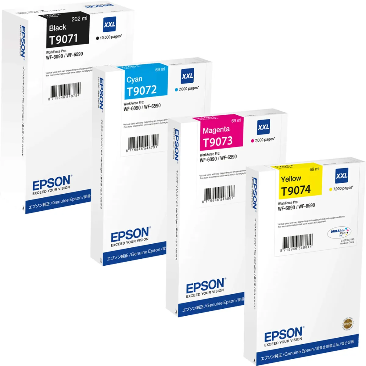 Epson T9071 / T9072 / T9073 / T9074 Tinten Sparset schwarz, cyan, magenta, gelb (4 Stück)