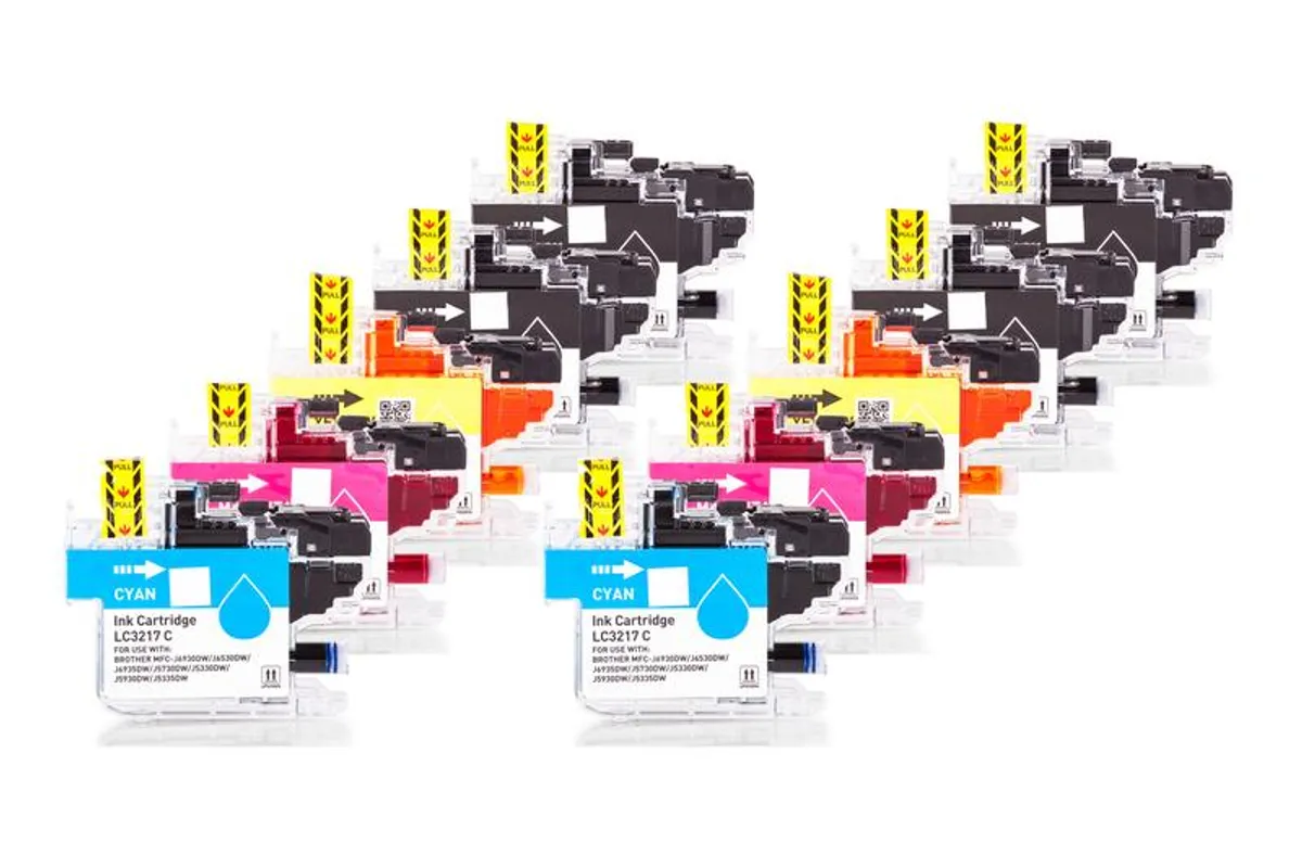 Tinten Sparset kompatibel zu Brother LC-3217 / LC-3219 schwarz, cyan, magenta, gelb  (10 Stück)