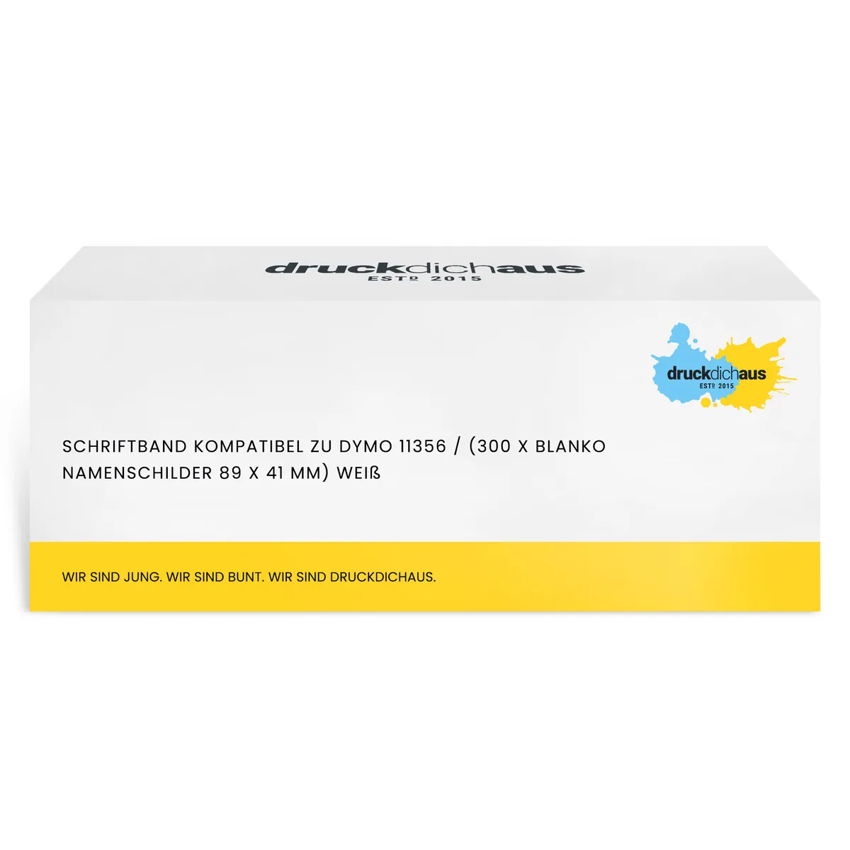 Schriftband kompatibel zu Dymo 11356 weiß (89 x 41mm, 300 Stück)