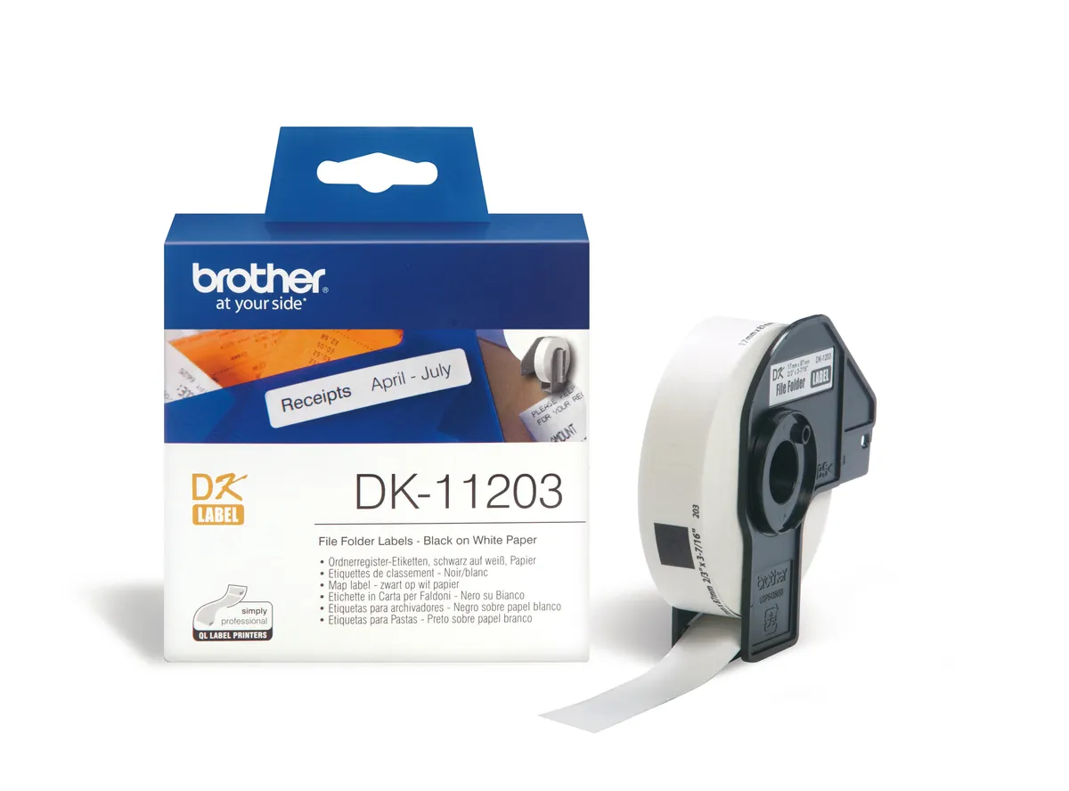 Brother DK-11203 Etiketten schwarz auf weiß (17 x 87mm, 300 Stück)