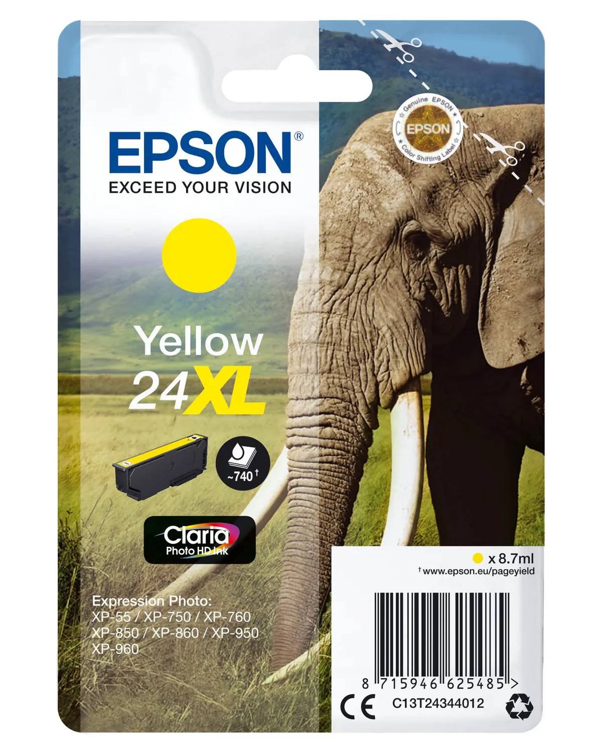 Epson 24XL / T2434 / C13T24344012 / C13T24344022 Tinte gelb