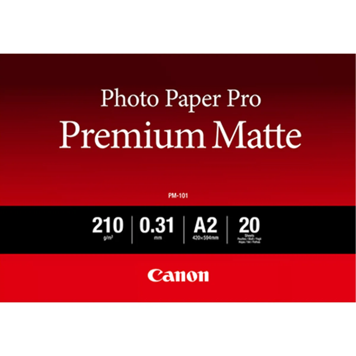 Canon PM-101 / 8657B017 / Pro Premium Matte Fotopapier warmweiß (42 x 59,4cm (DIN A2), 20 Blatt, 210 g/m²)