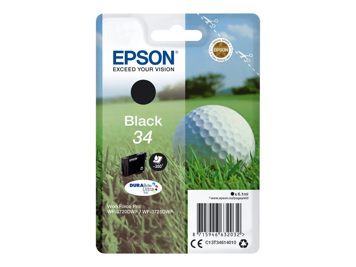 Epson 34 / T3461 / C13T34614010 / C13T34614020 Tinte schwarz