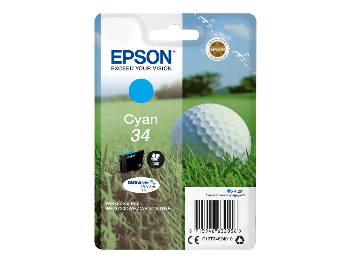 Epson 34 / T3462 / C13T34624010 / C13T34624020 Tinte cyan