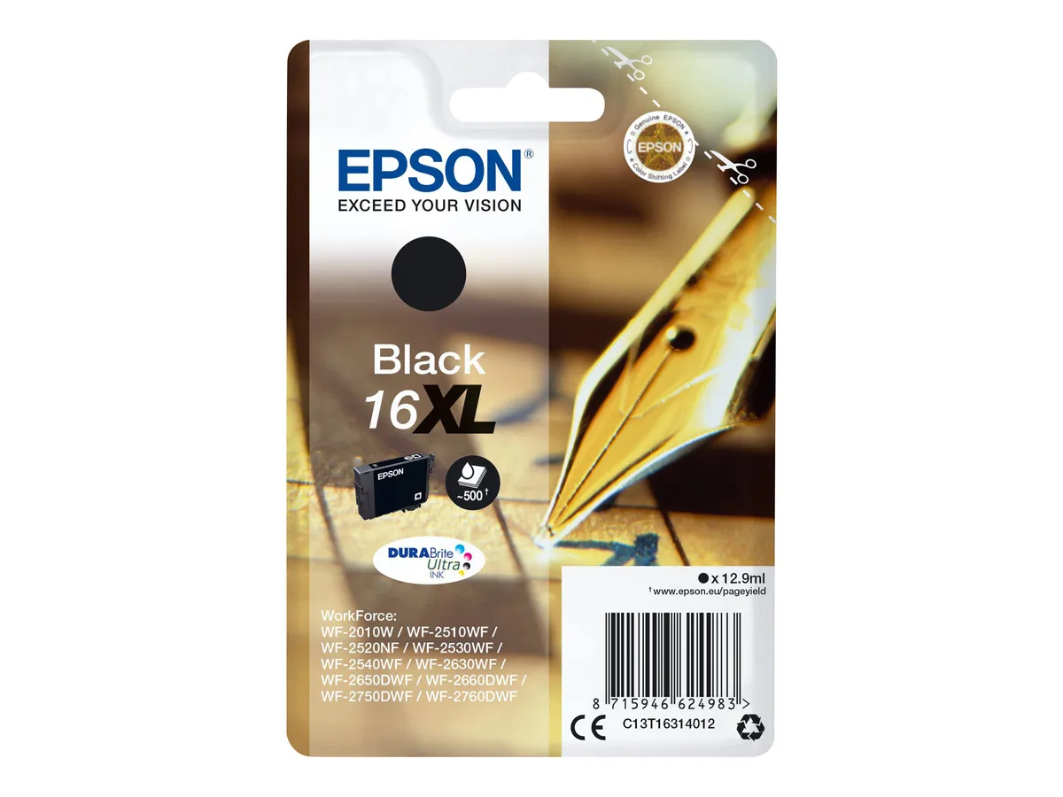 Epson 16XL / T1631 / C13T16314012 / C13T16314022 Tinte schwarz