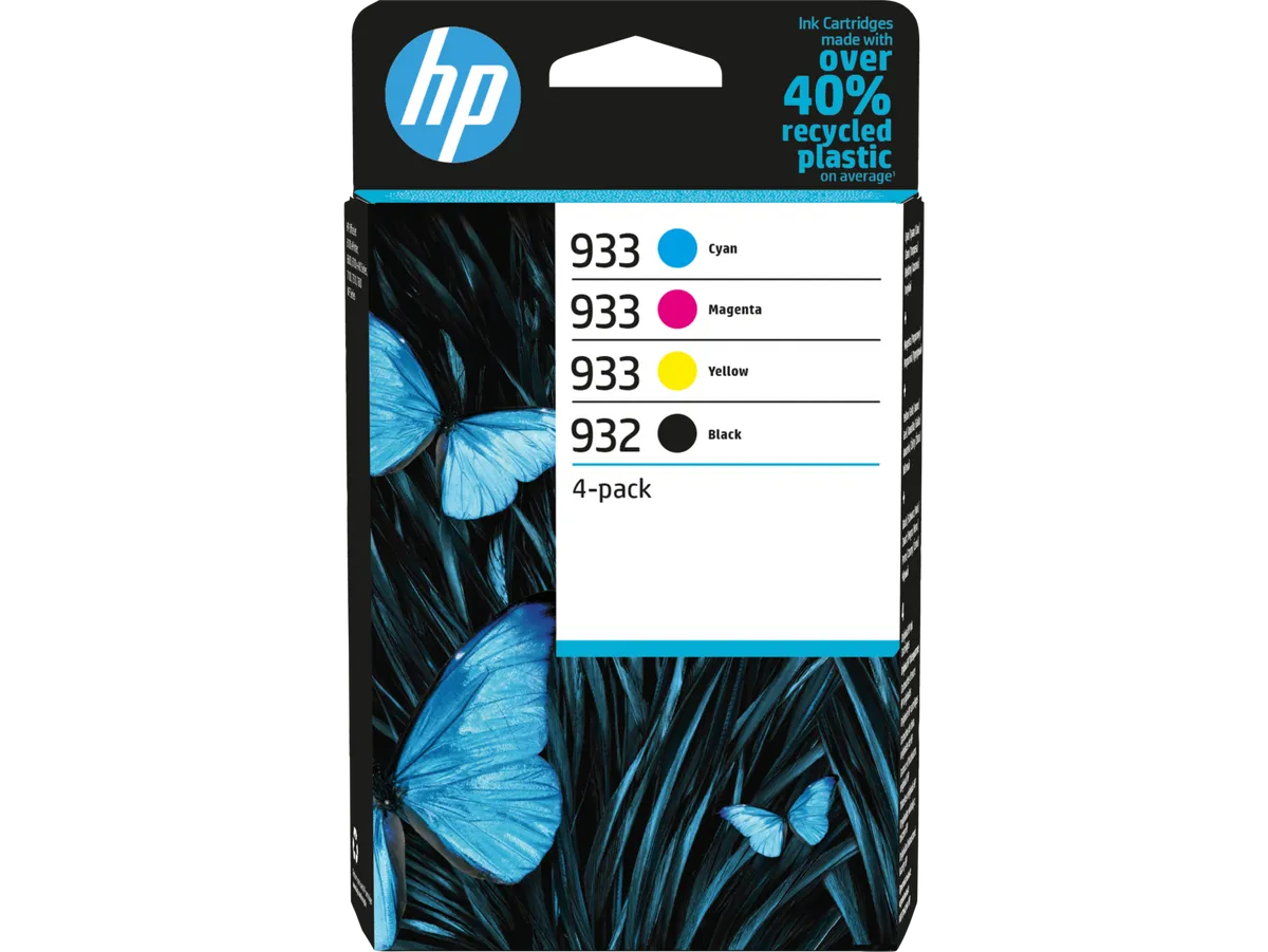 HP 932/933 / 6ZC71AE Tinten Sparset schwarz, cyan, magenta, gelb (4 Stück)