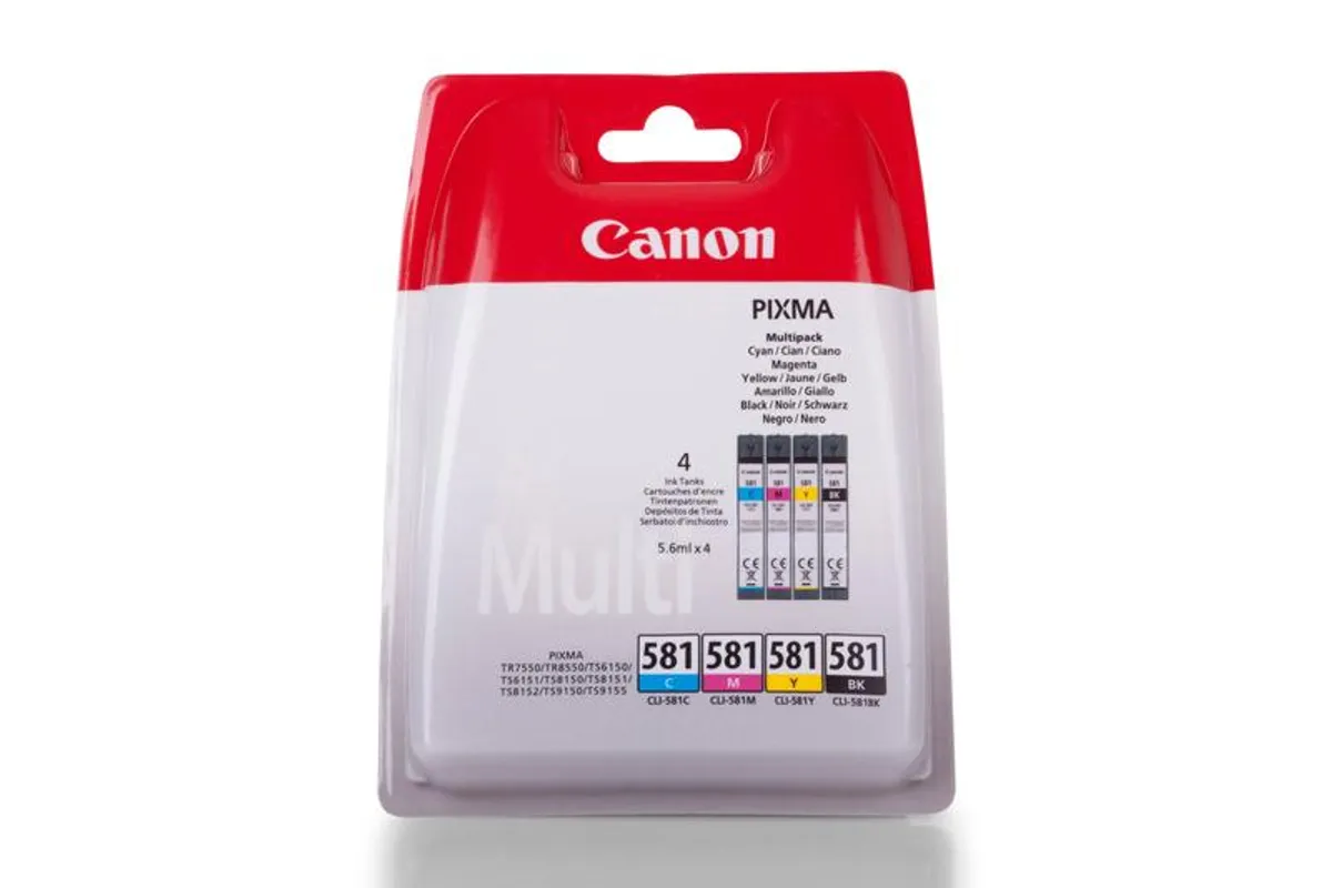 Canon CLI-581 / 2103C004 / 2103C005 Tinten Sparset schwarz, cyan, magenta, gelb (4 Stück)