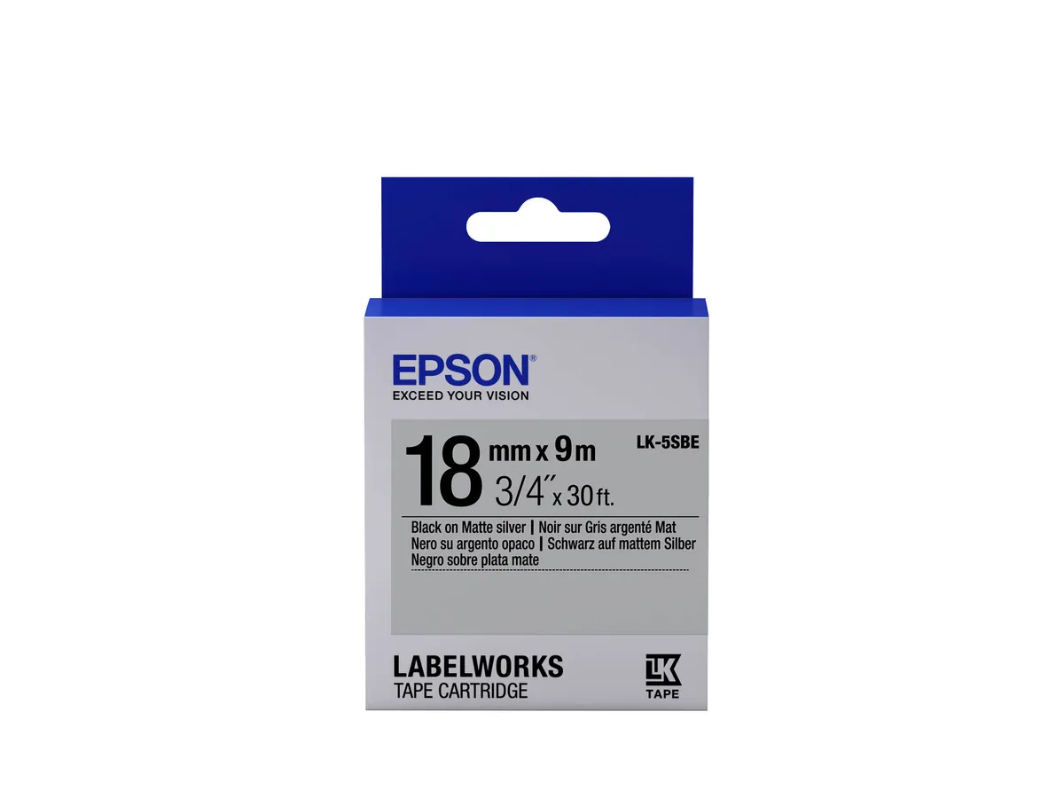 Epson LK-5SBE / C53S655013 Etiketten schwarz, silber