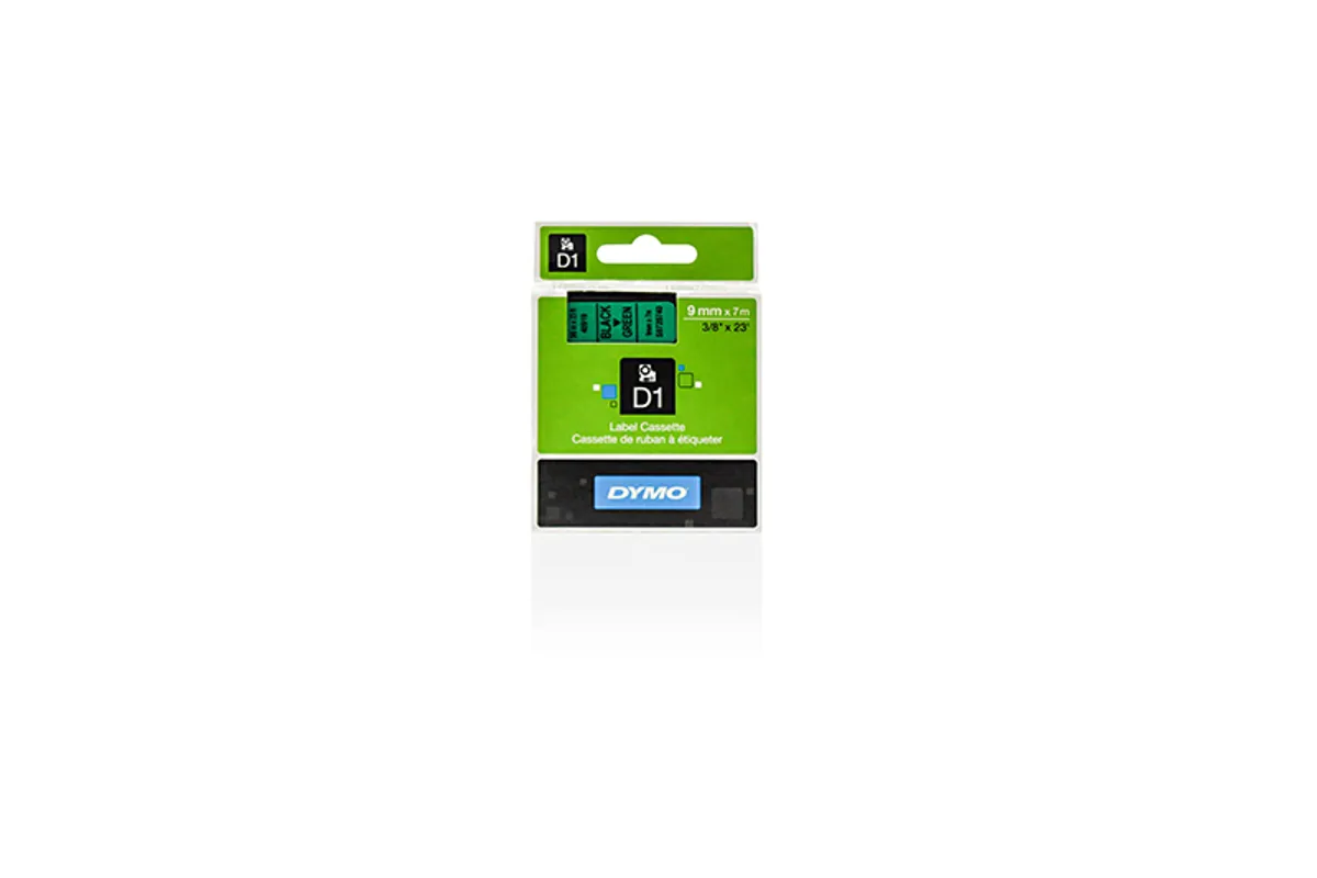 Dymo S0720740 / 40919 Etiketten schwarz auf grün (9mm x 7m)